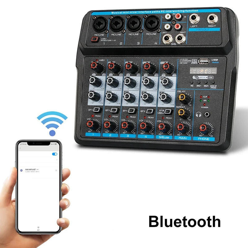 Портативный мини микшер MOOL звуковая DJ консоль со звуковой картой USB фантомное