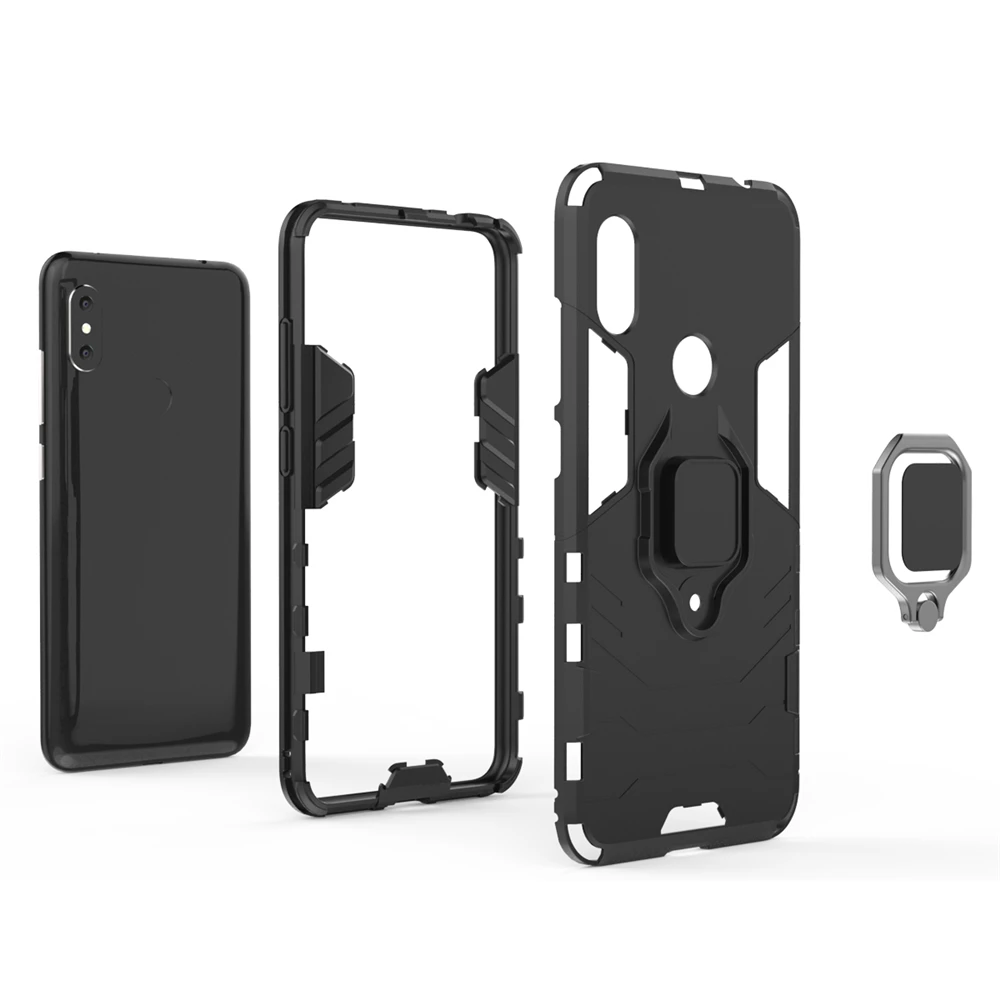 

UFlaxe Hard Case for Xiaomi Redmi Note 5 6 Pro 4 4X Redmi 5 Plus Car Mount Magnetic Bracket Ring Stand Shockproof Cover ZG