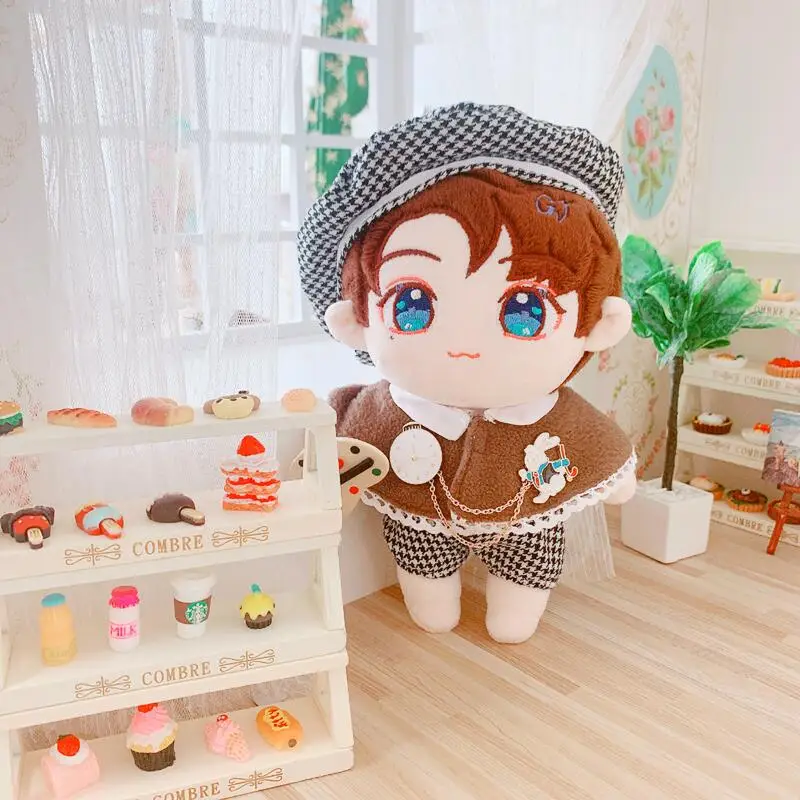 

Кукла в стиле KPOP 20 см [MYKPOP], плюшевая кукла с шапкой + рубашкой + плащом, коллекция фанатов KPOP SA21042201