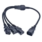 Удлинитель кабеля питания IEC 320 C14 штекер к 3-стороннему C13 женскому Y-образному распределителю шнур питания, C14 к 3-стороннему C13, 250 в 10 А 60 см *