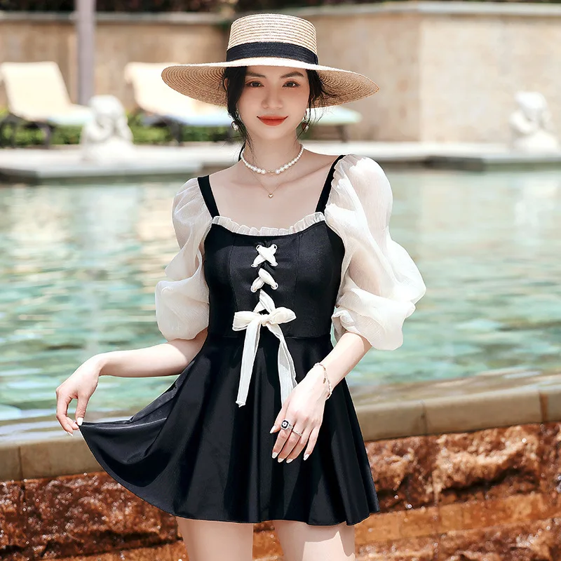 

One Piece Swimsuit With Push Female Beach Swim Suit For Women Wear Bikini Summer Lend Long Sleeve 2021 Hot Bathing Print