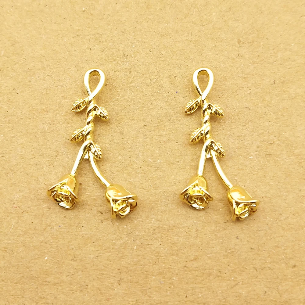 

10pcs 11x25mm flower charm for jewelry making cute earring pendant bracelet necklace charms diy design charms