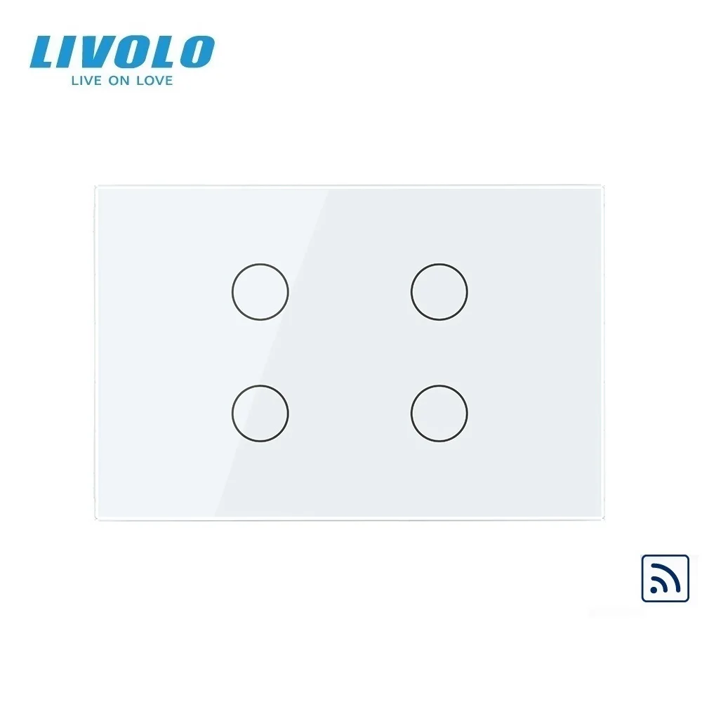 2021 Livolo стандарт США/Австралии панель из хрустального стекла 4 клавиши