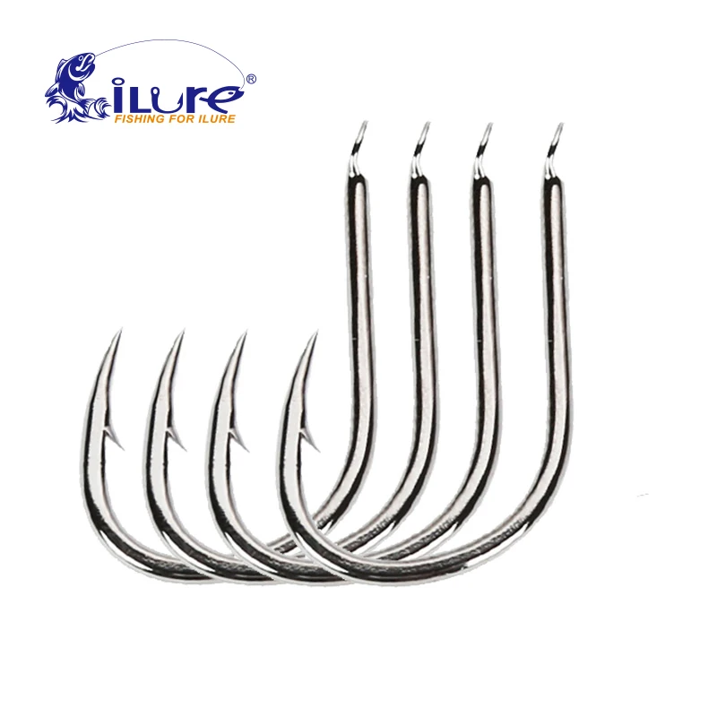 ILure 200 шт. Iseama Fishhook 1#-15# одиночный крючок высокого качества рыболовный крючок черного цвета одиночный Большой Крючок тройные Крючки Аксессуары