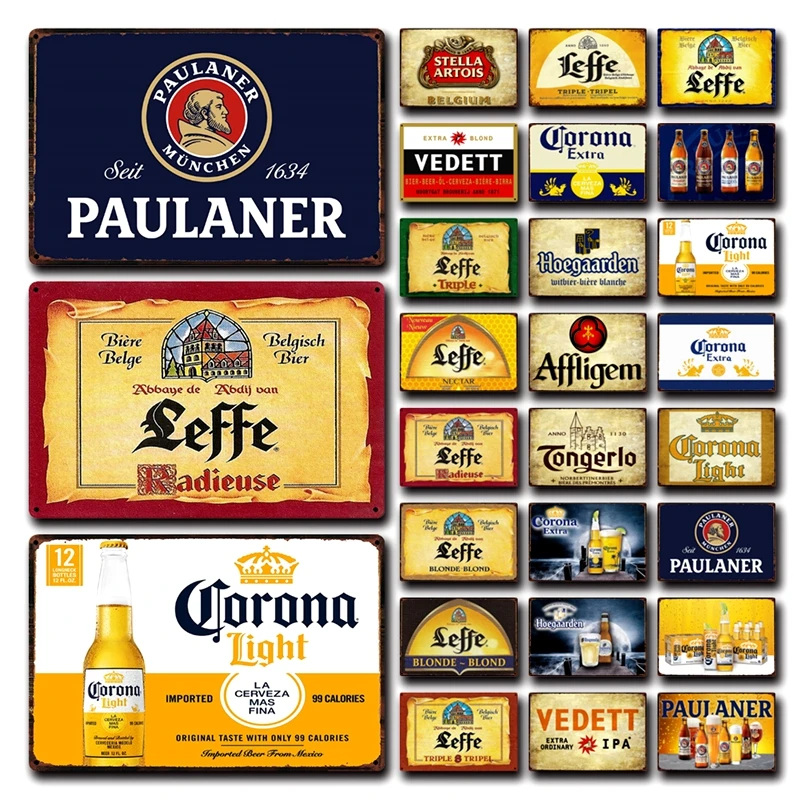 Бельгийский пивной коронный светильник Kelly66 экстра-пауланер Leffe Vedett жестяная