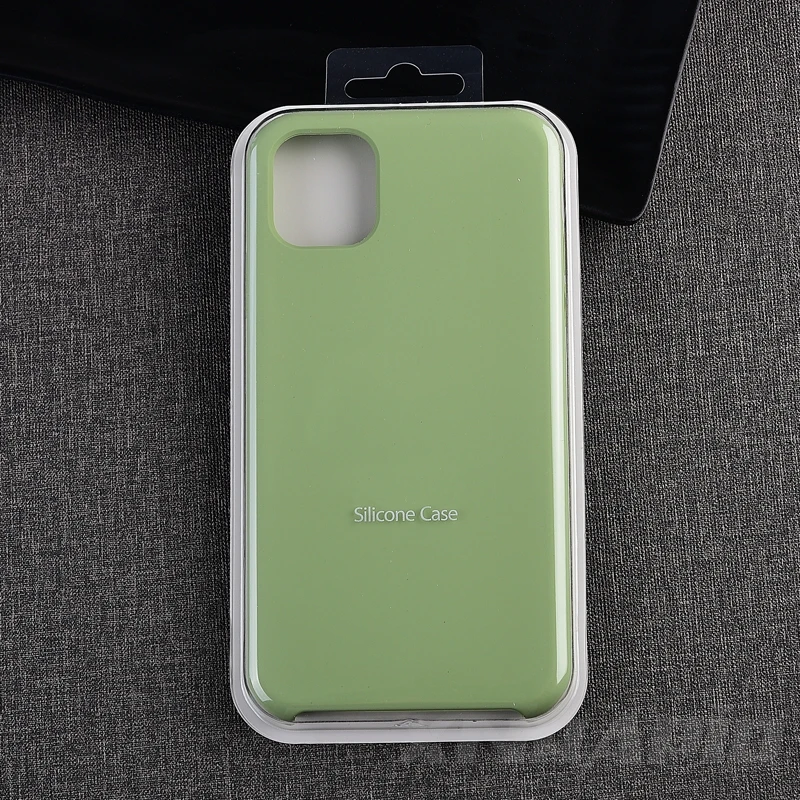Официальный силиконовый чехол для телефона для Apple iPhone 11 Pro Max чехол для iPhone XR X XS Max 7 8 6 6s Plus с логотипом задняя крышка - Цвет: Mint Green