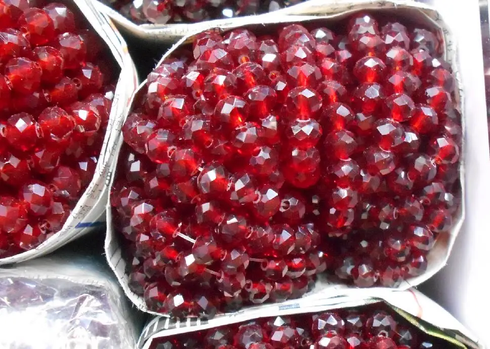 FLTMRH Австрийские граненые стеклянные бусины с красными цветами 3*4 мм 140 шт. круглые