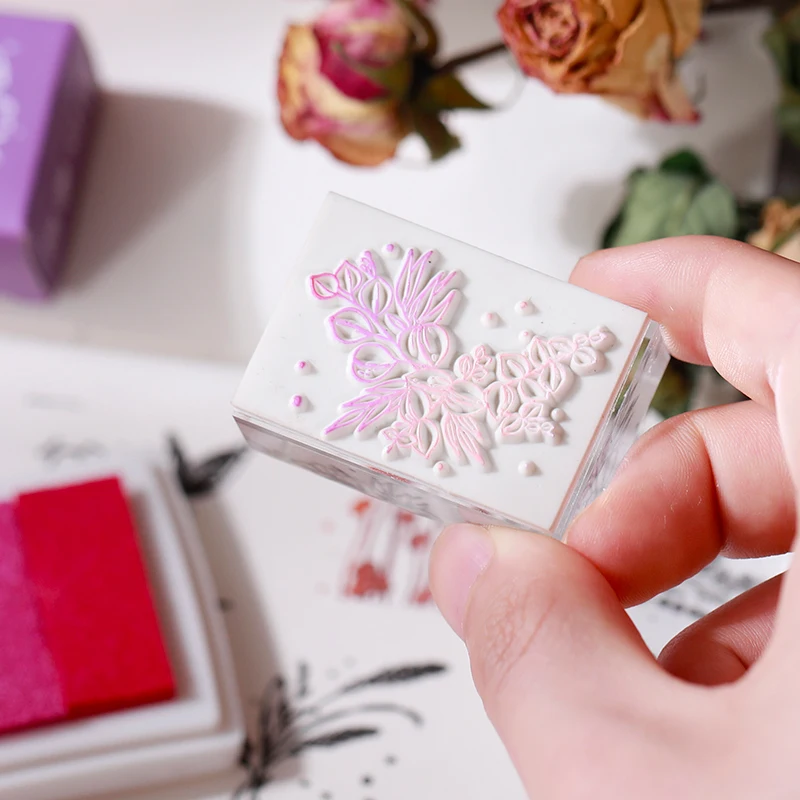 Винтажный цветок гречихи растения Украшение штамп акриловые резиновые самы для