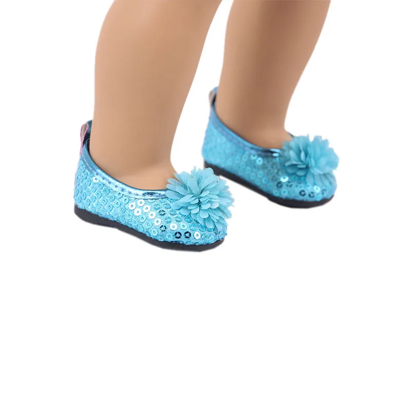 Новая обувь с блестками на плоской подошве подходящая для детей 43 см куклы и 18