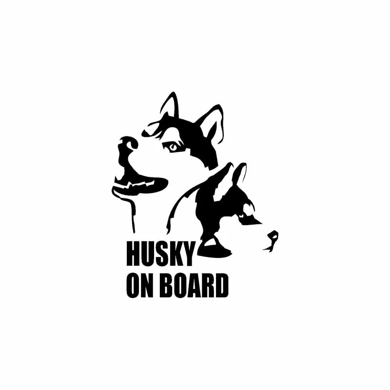 

Creative HUSKY ON BOARD Car Auto Decals Stickers Vinyl Black White Car Decal 13CM*15CM