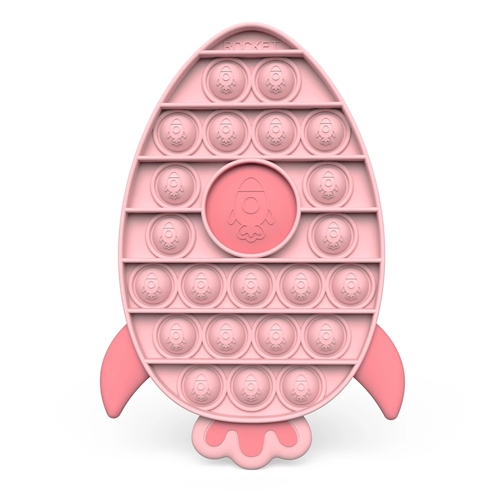 

Silicone Pink Rocket Push Bubble Fidget Sensory Toy Anti-stress Squeeze Toy Relieve Autism Stress Reliever Toy for Kid Adult