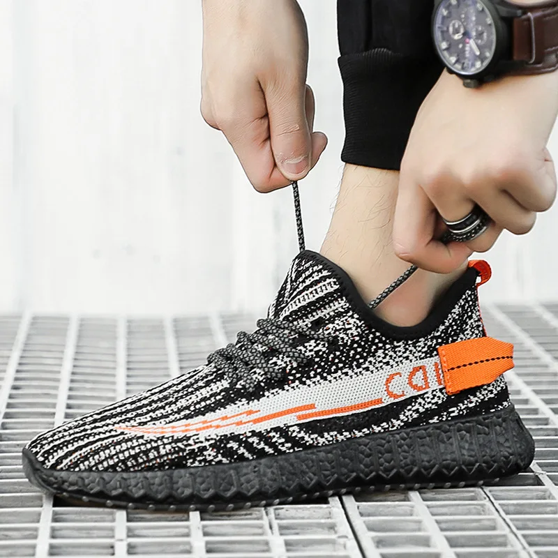 Новые стильные тканые мужские кроссовки для весны и осени дышащие резиновые