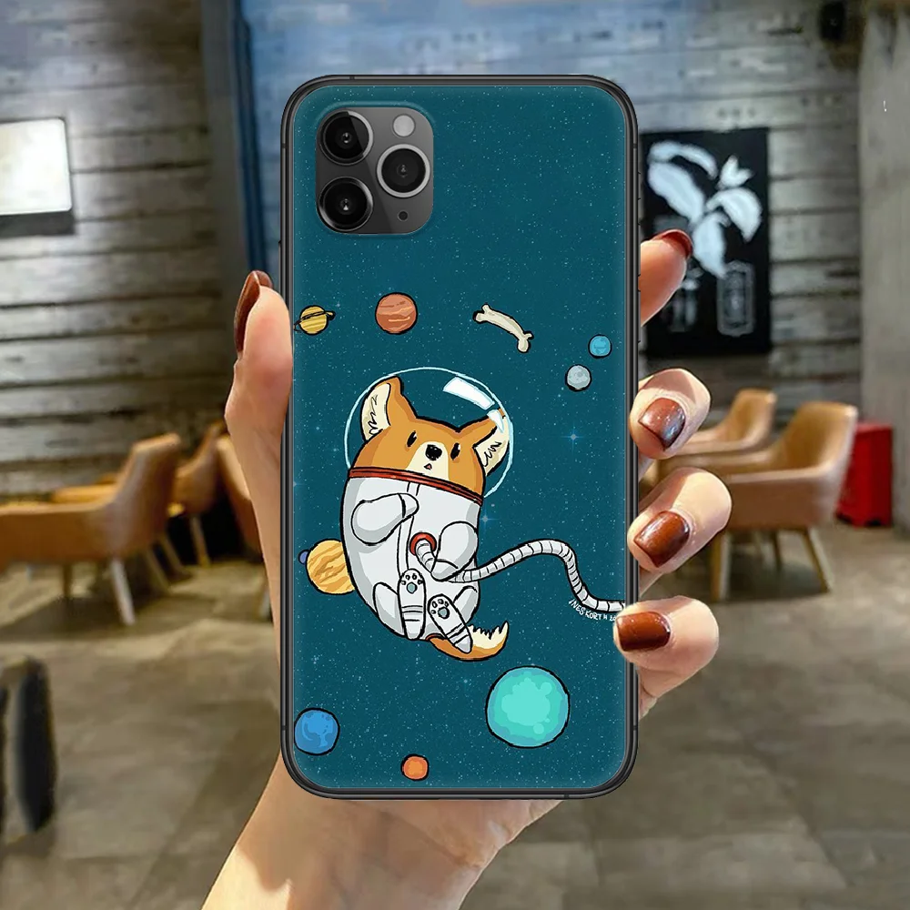 

Corgi Dog Cute Cartoon Phone Case Cover For Iphone 5 5S 6 6S PLUS 7 8 11 12 Mini X XR XS PRO SE 2020 MAX black Etui Painting