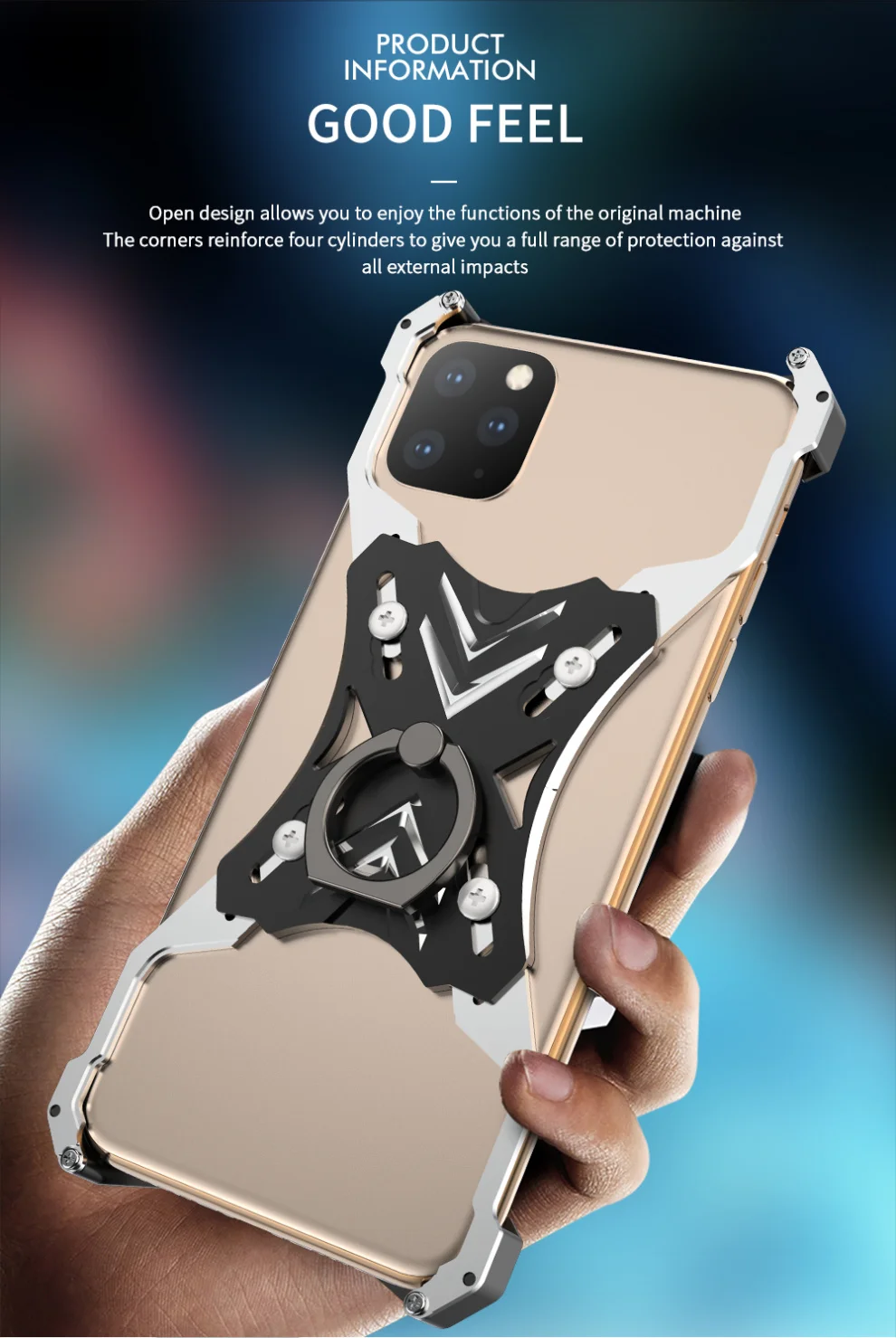 Алюминиевый металлический бампер чехол для iPhone 11 Pro XS MAX X XR жесткое крепление в виде кольца на палец Kickstand чехол для iPhone 11 Pro Max бампер