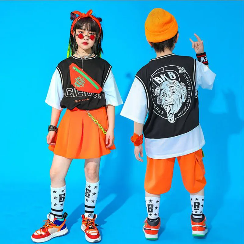 

Дети концерт танцевальные костюмы в стиле хип одежда для хип-хопа одежда для шоу, уличная одежда, футболка топы и шорты юбка Детская совреме...