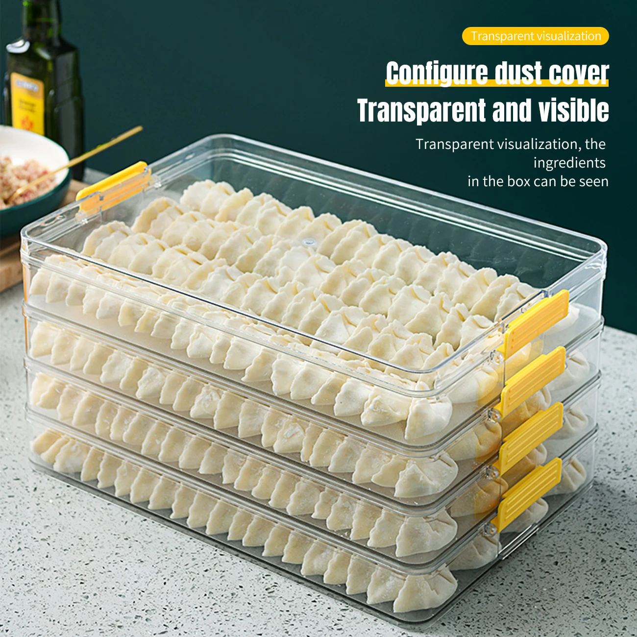 

Frozen Dumpling Box Refrigerator Food Grade Large Capacity Dumpling Freezer Box Kitchen Wonton Storage Box