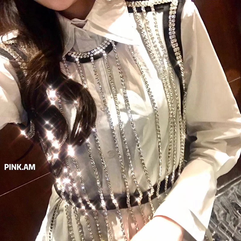 Новинка модная рубашка с двойным воротником и зажимом в виде лошади | Женская