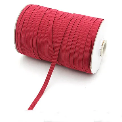 wine red 6 мм Красочные белые черные эластичные ленты канатная Резиновая лента линия спандекс лента шитье из кружева отделка поясная лента аксессуары для одежды 100y - Цвет: wine red