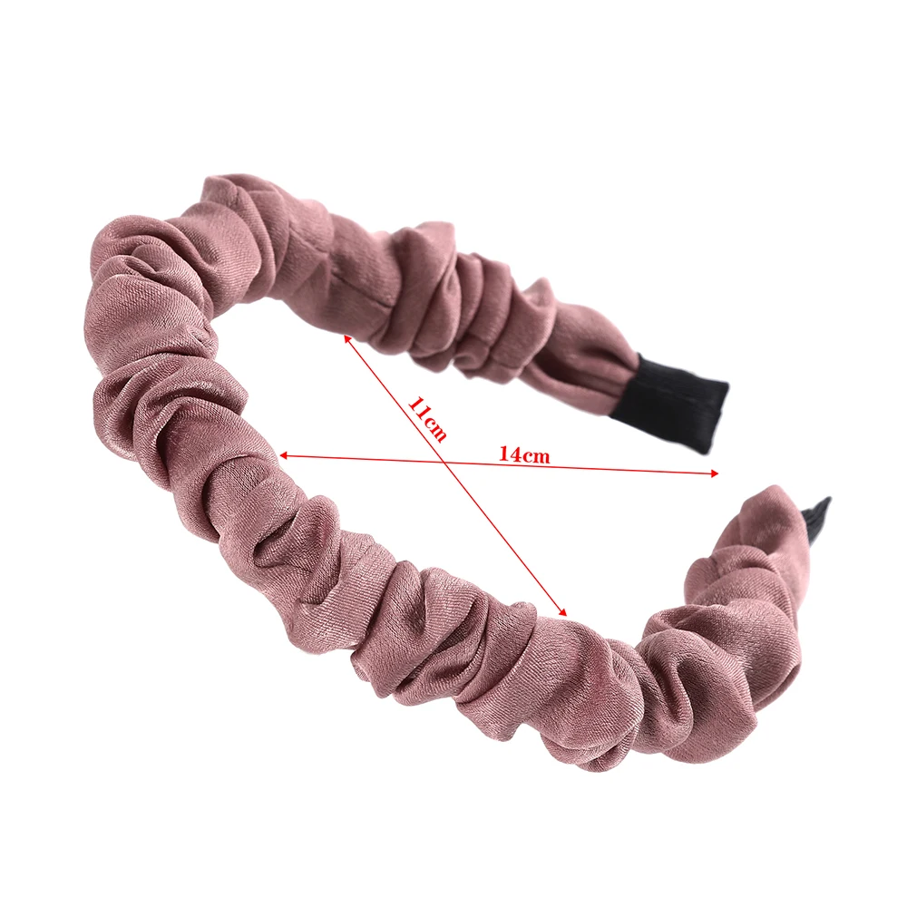 Женская плиссированная повязка на голову AWAYTR однотонная эластичная аксессуар