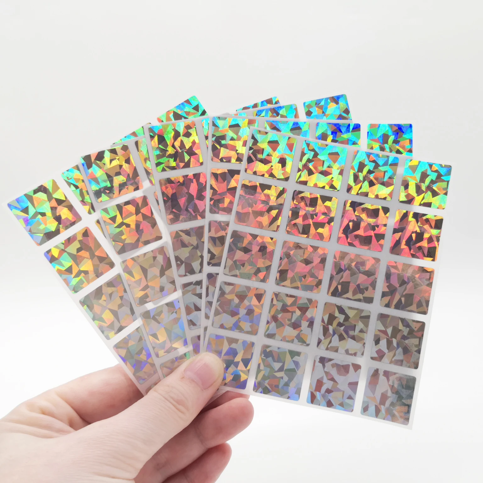 300Pcs Scratch Off Stickers 20*20mm Square Diamond laser Color Metallic Hologram game Scratch Sticker   Wedding card