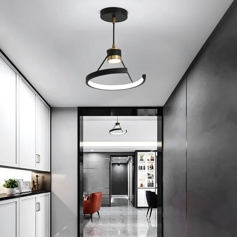 

Modern Led Chandelier Indoor Pendant Lights for Stair Cloakroom Kitchen Black Ceiling Lamp Home Decoration Foyer Light Fixtures