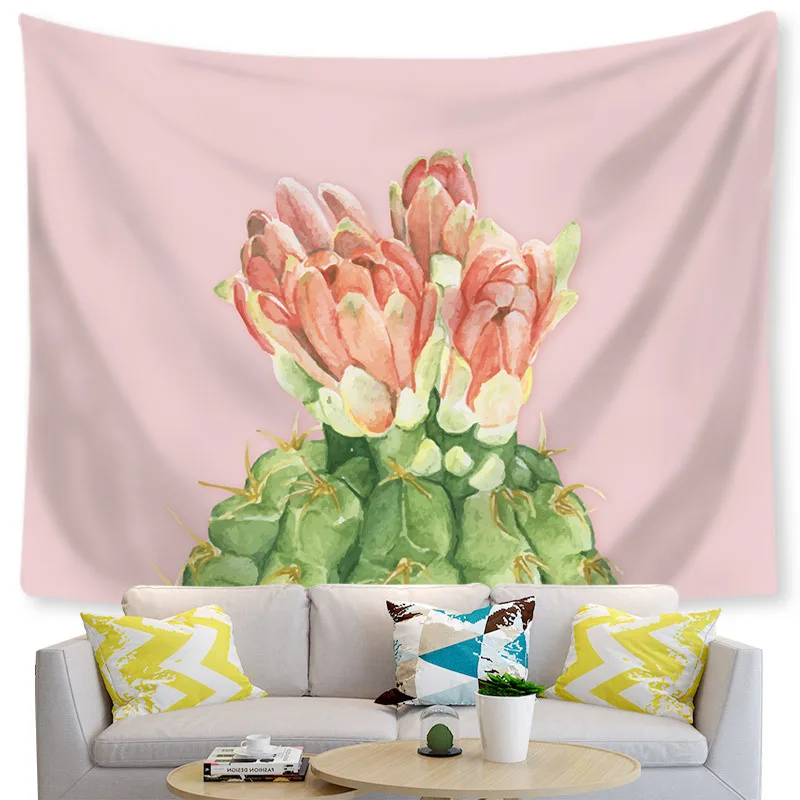 Богемный гобелен Зеленый Кактус суккуленты пейзаж макраме настенные гобелены