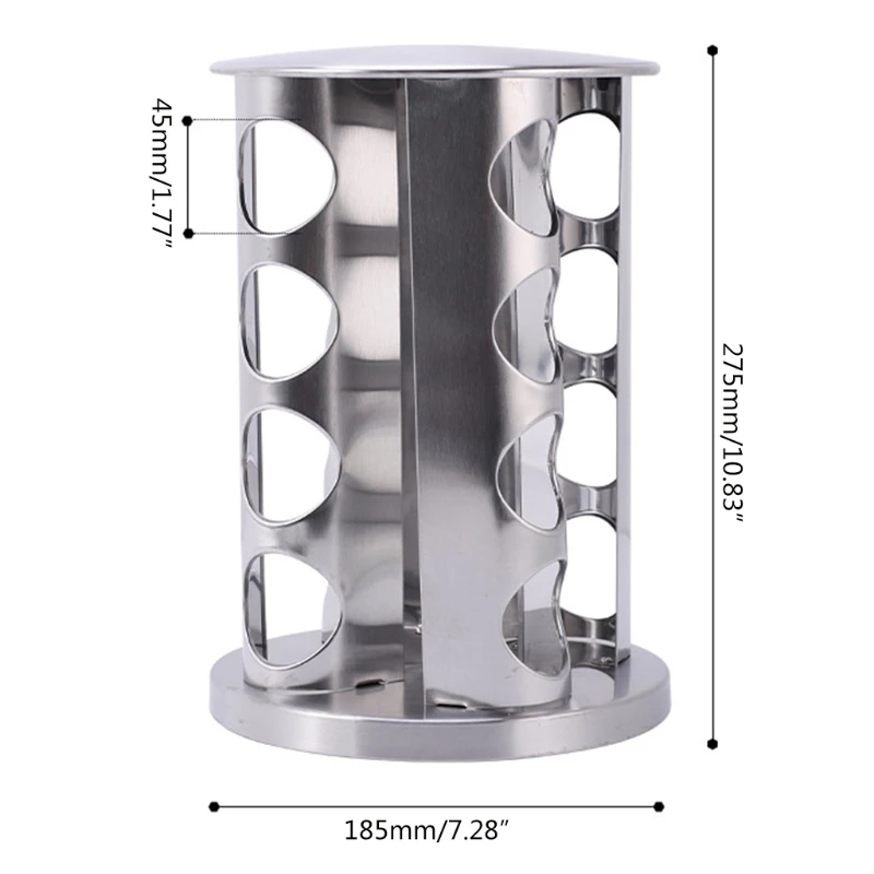 

360 Rotating 16-Jar Revolving Spice Rack Organizers Spinning Countertop Herb Spice Racks Organizers 16 Holes Adjustable