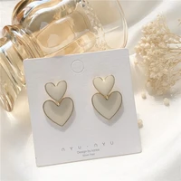 south korea ins style a pair of love shaped earrings with personality drops of oil small fresh earrings female