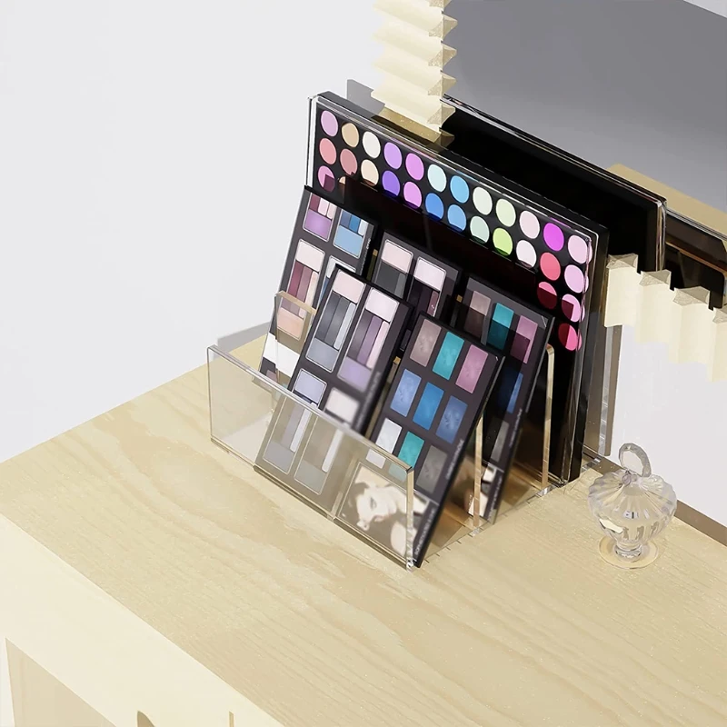 

Pack of 1 Clear Thicken Acrylic Bookend Creative Multi-grids Cosmetics Organizer Holders Decorative Book Stands for Home
