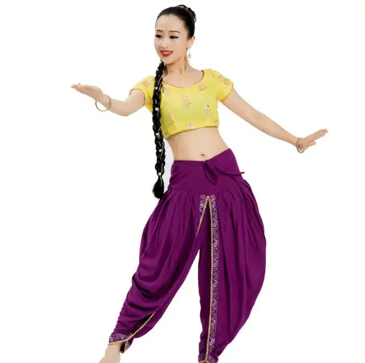 Женский костюм в этническом стиле индийский сари узкий танцевальный топ и