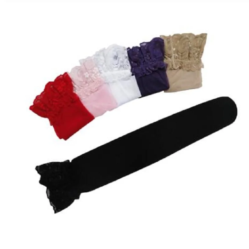 Женские прозрачные сексуальные чулки Чулки выше колена с кружевным верхом