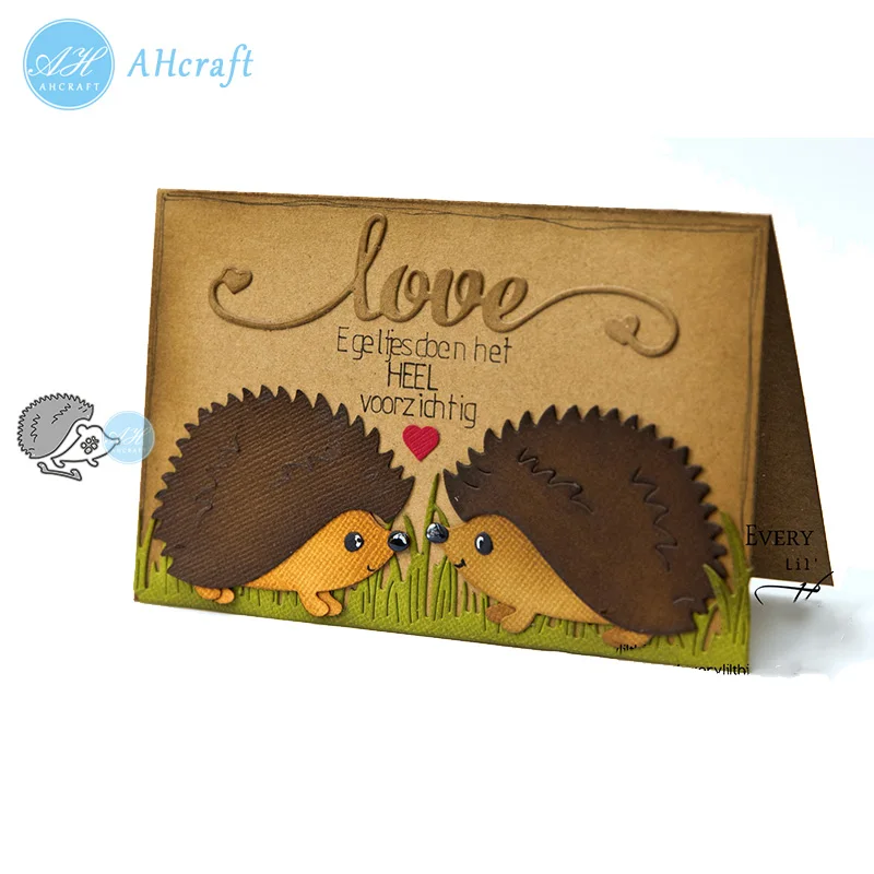 Набор пазлов AHcraft с изображением животного ежика металлические штампы для резки