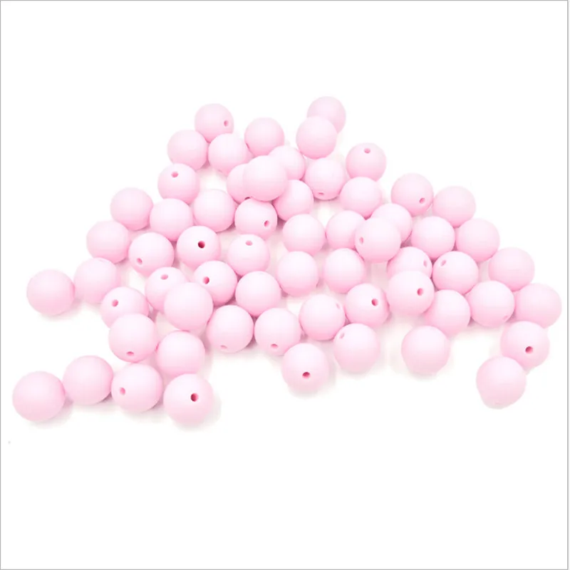 light pink Детские аксессуары, Прорезыватель для зубов, зеленая серия, 15 мм, 10 шт., пищевая прорезывателей, силиконовая бусина, сделай сам, уход за ребенком, для браслетов, детских прорезывателей - Color: light pink