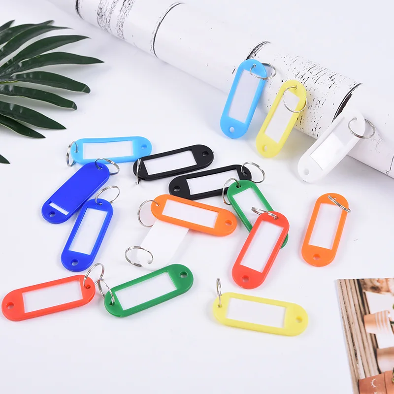 

10/20Pcs Multi-color Keychain Key ID Label Tags Luggage ID Tags Hotel Number Classification Card with Key Rings