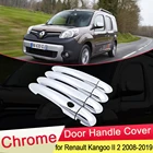 Для Renault Kangoo II 2 2008  2019 MK2 Luxuriou хромированная крышка дверной ручки Комплект для стайлинга автомобилей Аксессуары 2009 2010 2011 2012 ABS