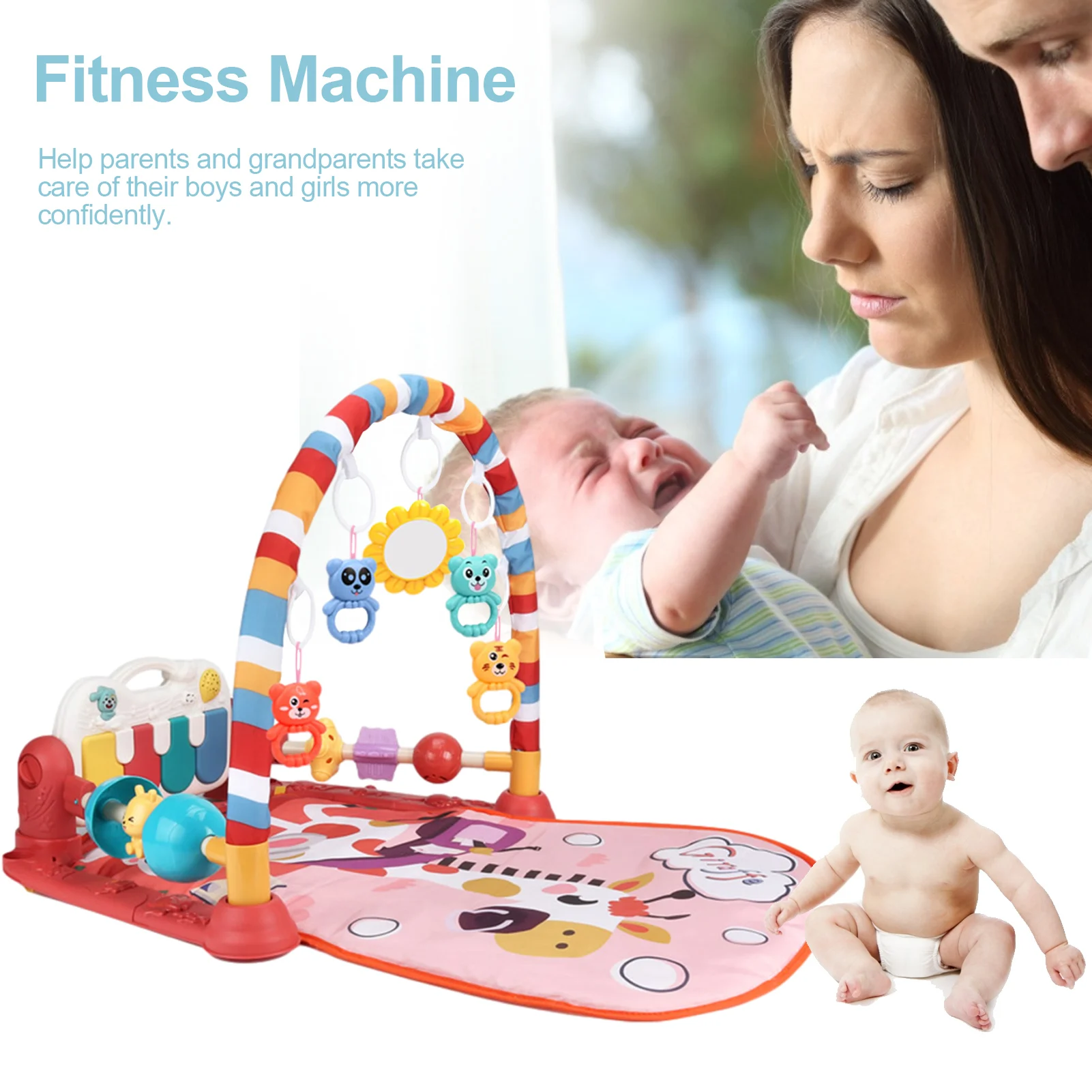 

Baby Carpet Music Play Mat With Piano Keyboard Educational Rack Toys Baby Carpet Play Mat Music Infant Fitness Crawling Mat Gym