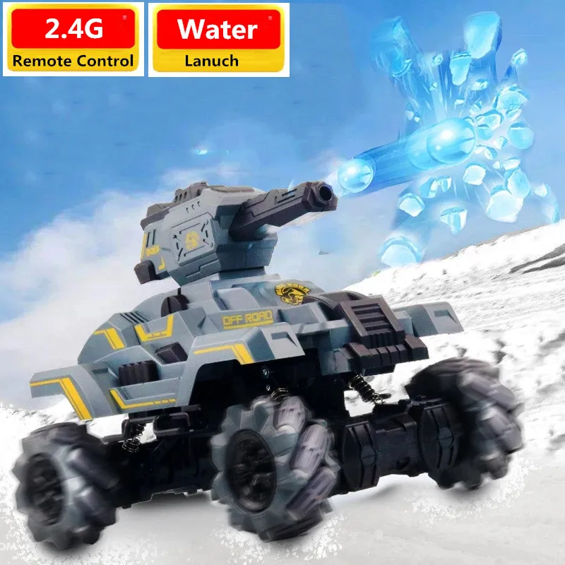 

2,4G четырехколесный RC боевой танк Lanuch Water 2,4G 4WD танк с дистанционным управлением автомобиль с вращением на 360 градусов дрифтовый Танк Игрушка ...