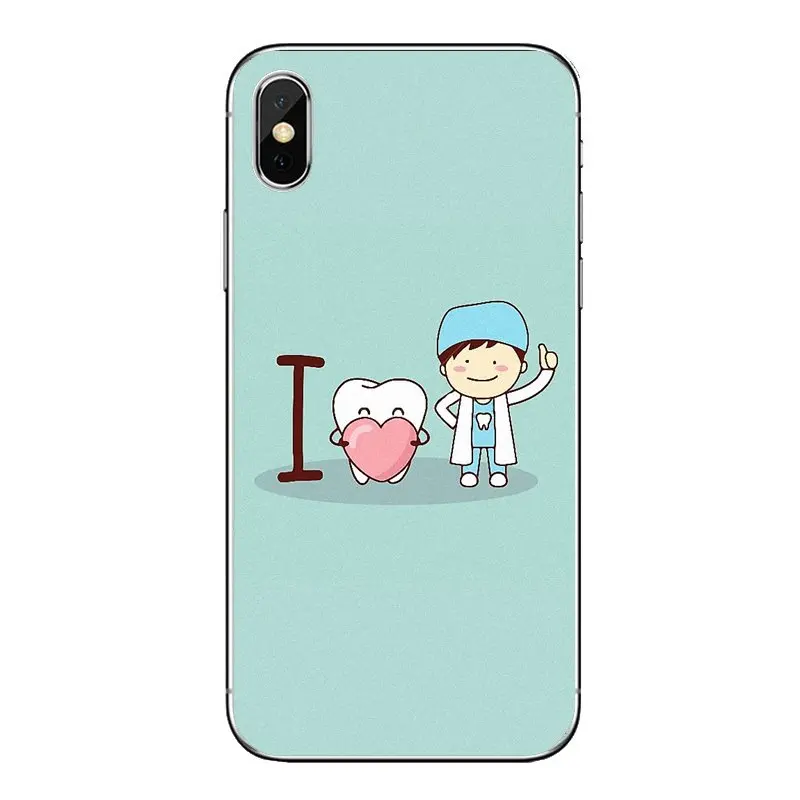 Чехол для телефона милый мультфильм стоматологический зубной коронованный зуб
