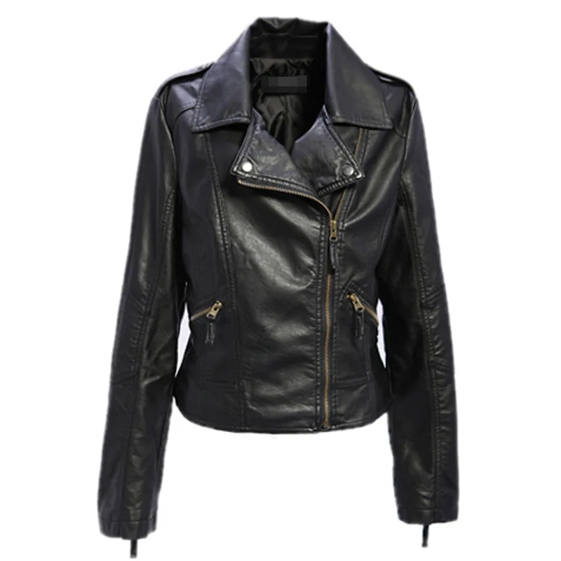 

2019 spring and Autumn New Korean Short women's PU leather clothes women's large women's leather jacket