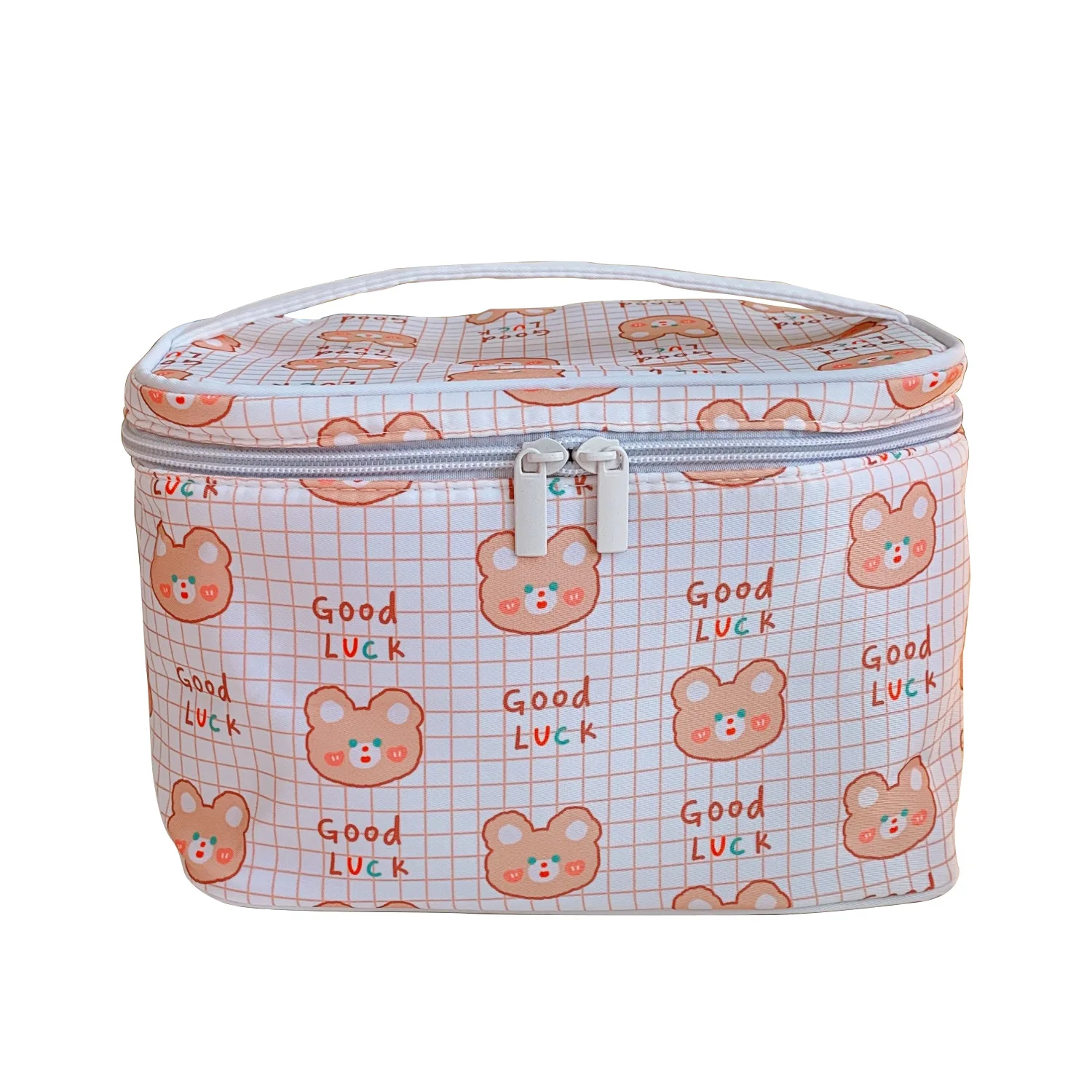 

Large Capacity School Zipper Makeup Bag Women Cosmetic Storage Bags Napkin Canvas Pouch Korean Cartoon Handbag Girls Organizer