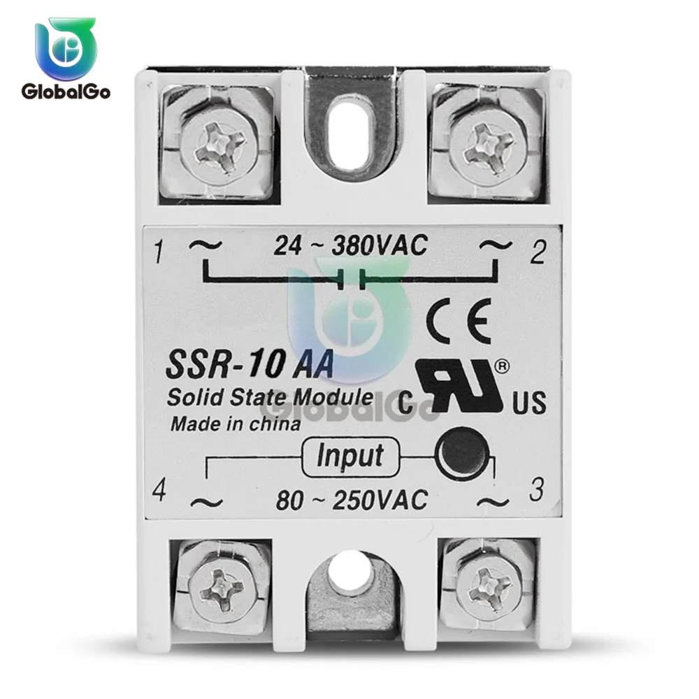10 шт./лот твердотельное реле SSR-10DA AC управляющее 80-250VAC до 24-380VAC SSR 10A | Обустройство