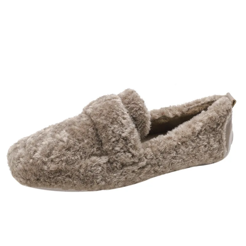 

Slip On Shoes For Women Female Footwear Casual Sneaker Shallow Mouth Autumn Round Toe Loafers Fur Modis Slip-on Dress Moccasin