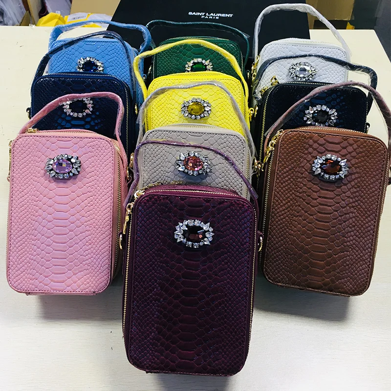 Модная роскошная сумка через плечо с кристаллами красивая для телефона алмазным