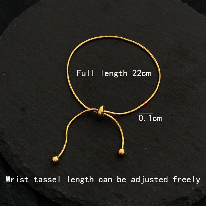 Новый Регулируемый браслет простой дизайн Золотая змея цепочка выдвижной