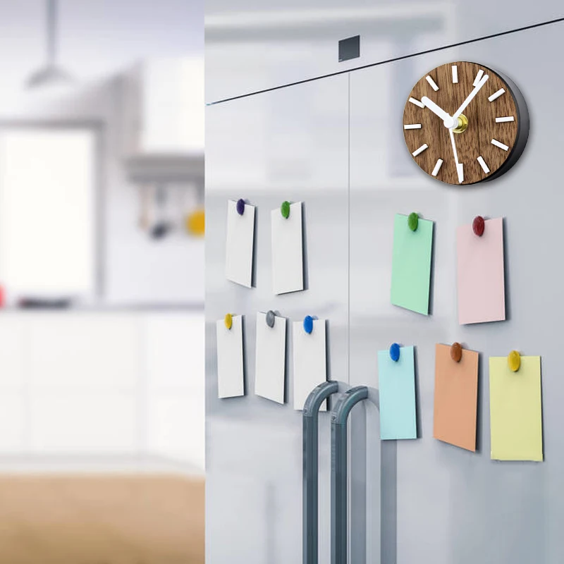 Настенные часы нетикающий магнит на батарейках холодильник кухня простое