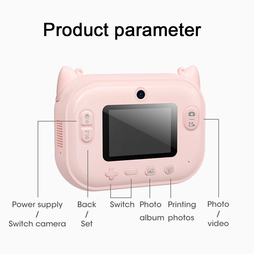 

Children's Video Photo Digital Camera Instant Print Camera Toy For Kids Camera Instantane Camera Christmas Present Birthday Gift
