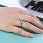 Женское кольцо из 100% настоящего серебра 925 пробы, ювелирное украшение для невесты, свадебный аксессуар для помолвки, зеленый Moissanite 1ct