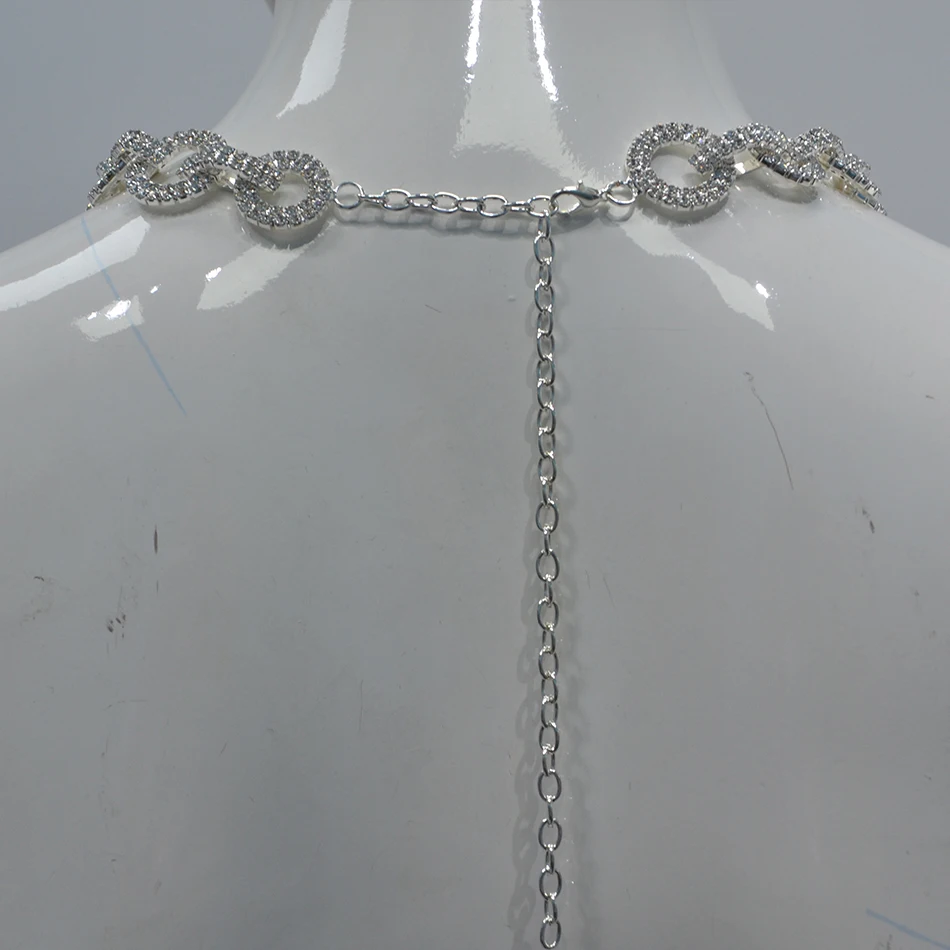 

Adyce Chain Choker Necklace For Women Fashion Stainless Steel Crystal Necklace Solid Metal Lady Pendant Jewelry Necklace