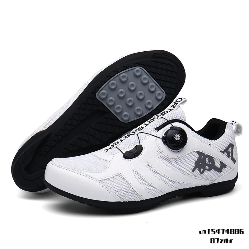 

2021 Summer Breathable Non-locking Mesh Tricot Cycling Shoes Men Sports Road Bike Women Bicycle Sneakers Flat Rubber