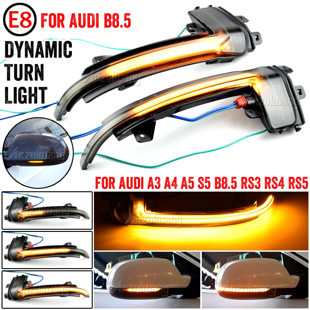 

For Audi A4 A5 S5 B8.5 RS5 RS4 B8 Q3 A6 C6 4F LED Turn Signal Light Blinker Startup Breath Light 2pcs Side Wing Mirror Indicator